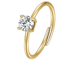 Luca Barra Adjustable auksinis-plated ring with zircon ANK603
