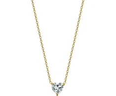 Luca Barra Charming auksinis-plated pakabukas with a clear heart CK2095