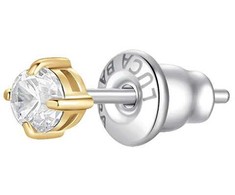 Luca Barra Gold-plated single earring with clear zircon OK1468/OK1472