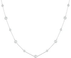 Luca Barra Long steel pakabukas with synthetic pearls CK2032