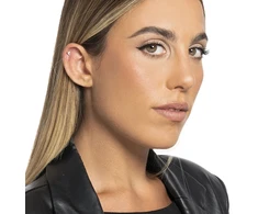 Luca Barra Minimalist auksinis-plated labret with zircons PR116