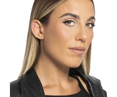 Luca Barra Single auksinis-plated labret Bow with zircons PR137