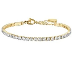 Luca Barra Tennis auksinis-plated bracelet with clear crystals BK2362