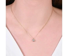 Luca Barra Women's auksinis-plated pakabukas with zircon CK2141 (chain, pendant)