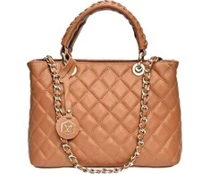 Luisa Vannini Women's leather handbag LV WH 2209T Cognac