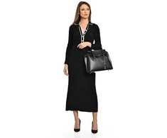 Luisa Vannini Women's leather handbag LV 479 Nero