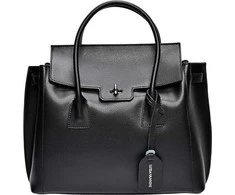 Luisa Vannini Women's leather handbag LV 479 Nero