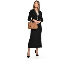 Luisa Vannini Women's leather handbag LV WH 2209T Cognac