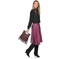 Luisa Vannini Women's leather handbag LV 8189T Bordo