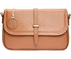 Luisa Vannini Women's leather crossbody handbag LV 1938 Cognac