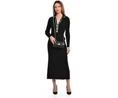 Luisa Vannini Women's leather crossbody handbag LV 2214 Nero