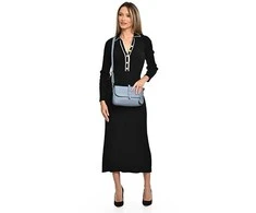 Luisa Vannini Women's leather crossbody handbag LV 1938 Celeste Scuro