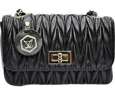 Luisa Vannini Women's leather crossbody handbag LV 2214 Nero