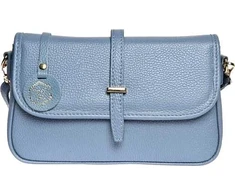 Luisa Vannini Women's leather crossbody handbag LV 1938 Celeste Scuro