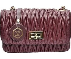 Luisa Vannini Women's leather crossbody handbag LV 2214 Vino