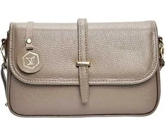 Luisa Vannini Women's leather crossbody handbag LV 1938 Fango