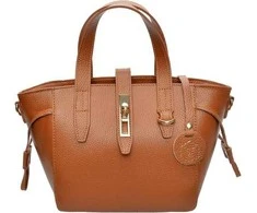 Luisa Vannini Women's leather handbag LV 127 Cognac