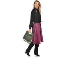 Luisa Vannini Women's leather handbag LV 8189T Verde Militare