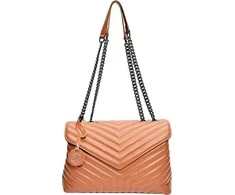 Luisa Vannini Women's leather handbag LV 2183 Cognac