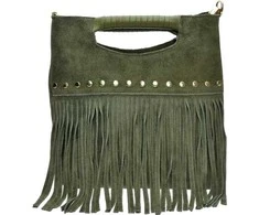 Luisa Vannini Women's leather handbag LV 8189T Verde Militare
