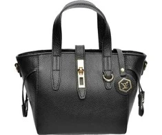 Luisa Vannini Women's leather handbag LV 127 Nero