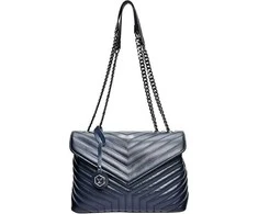 Luisa Vannini Women's leather handbag LV 2183 Blu Scuro