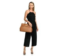 Luisa Vannini Women's leather handbag LV WH SBV 39 Cognac
