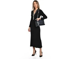 Luisa Vannini Women's leather handbag LV 2183 Blu Scuro