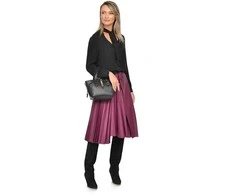 Luisa Vannini Women's leather handbag LV 127 Nero