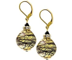 Prabangus Gold en Tiger papuošalų rinkinys iš Lampglas perlų su 24 karatų auksu CQ5 (vėrinys, auskarai)