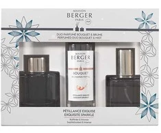 Maison Berger Paris Dovanų rinkinys aromaterapiniam difuzoriui Rosalie pilka + papildymas ir namų purškiklis Intensyvūs blizgučiai