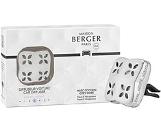 Maison Berger Paris Dovanų komplektas automobilinis difuzorius Cozy Sidabrinis + papildymas Cozy Musk
