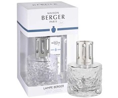 „Maison Berger Paris“ dovanų rinkinys su katalizine lempa „Mirage Transparent“ + „Pure Baltas“ arbatos papildymas, 250 ml