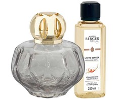 Maison Berger Paris Dovanų rinkinys katalizinei lempai „Rosalie pilka“ + intensyvių blizgučių papildymas 250 ml
