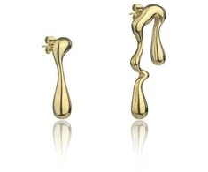 Marc Malone Asimetriški paauksuoti auskarai Averie Gold Earrings MCE24018G