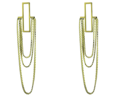 Marc Malone Gražūs auksu padengti kabantys auskarai Ryan Gold Earrings MCE24028G