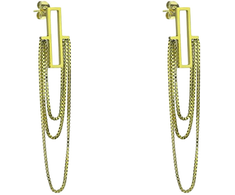 Marc Malone Gražūs auksu padengti kabantys auskarai Ryan Gold Earrings MCE24028G