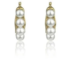 Marc Malone Žavūs perlų auskarai Angel Baltas Earrings MCE24023G