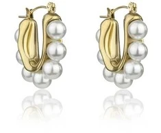 Marc Malone Žavūs perlų auskarai Angel Baltas Earrings MCE24023G
