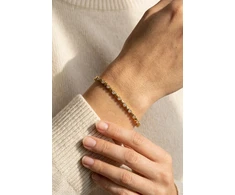Marc Malone Elegant solid bracelet with clear crystals Nyra Gold MCB260845G