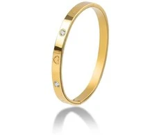 Marc Malone Elegant solid bracelet with crystals MCB250404G