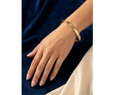 Marc Malone Elegant solid bracelet with clear crystals Doré MCB250400G