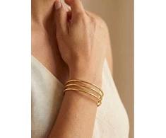 Marc Malone Elegant triple bracelet made of auksinis-plated steel MCB250414G