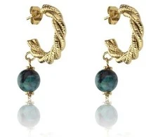 Marc Malone Madingi paauksuoti auskarai Grace Žalias Earrings MCE23004G