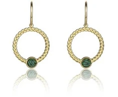 Marc Malone Auksuoti auskarai 2 viename Ellie Žalias Earrings MCE23001G