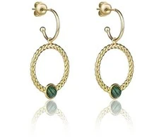 Marc Malone Auksuoti auskarai 2 viename Ellie Žalias Earrings MCE23001G