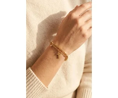 Marc Malone Gold-plated double bracelet Leaf Gold MCB260614G
