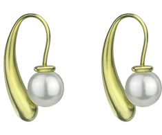 Marc Malone Auksuoti auskarai su dirbtiniu perlu Jennifer Baltas Earrings MCE24025G