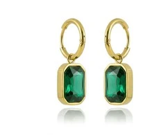 Marc Malone Gold-plated earrings with stones 2in1 Camila MCE260727G