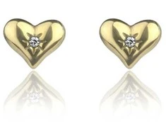 Marc Malone Gold-plated heart earrings with zircon MCE24021G
